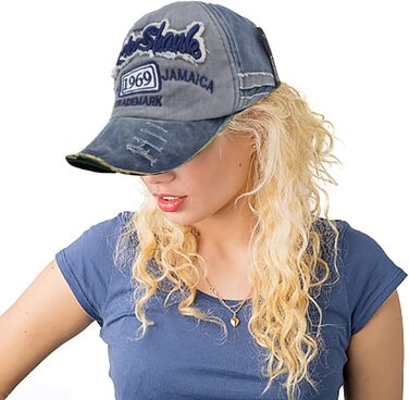 Кепка бейсболка Vintage Baumwolle з бавовни, випрасувана джинсова, ретро, з витертими краями, для чоловіків та жінок, регульованого розміру, стильна, спортивна, кепка-трекер, класична, hip hop