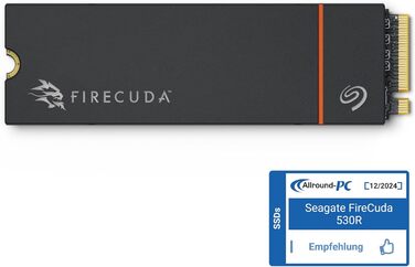 SSD Seagate FireCuda 530R 4TB NVMe Gen4 PCIe 3.0 для PC/PS5, 7400 MB/s, 3D TLC NAND, 5.050TBW, Data Rescue Service