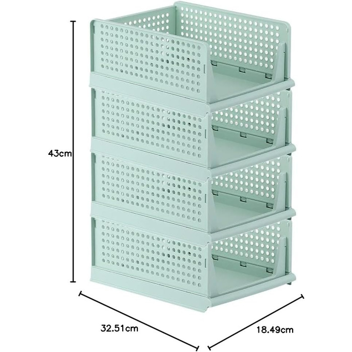 Ygapuzi 2 Pack Stackable Clothing Storage Bins Organizer Sliding Cabinet Shelf Drawer Divider Separator Desktop Container for Closet Wardrobe Kitchen Bathroom Office (White - 2 Pack) (Green - 4 pack)