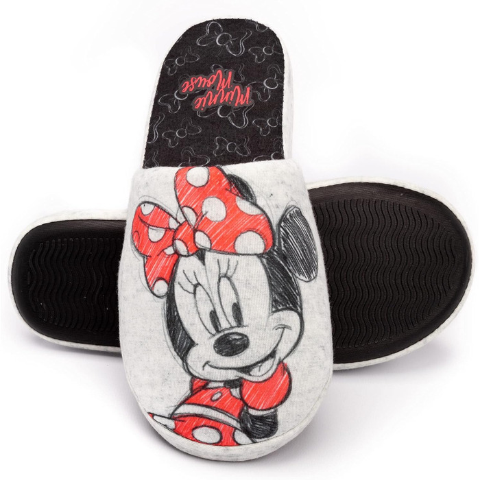 Домашні тапочки Disney Minnie Mouse для жінок, сірі, розмір 38/39 EU