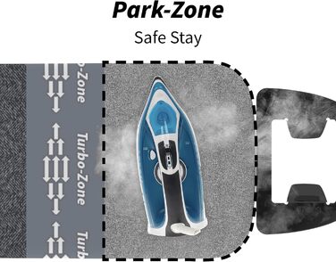 Відкидна дошка для прасування Rörets Dual Action Next з технологією Turbo та Park Zone, 4-шарова підкладка та покриття, регульована висота, поверхня для прасування 32x108 см (38x120 см)