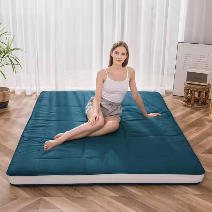 Японський футон MAXYOYO, товста складана підлогова матраци-матрац, дихаючий гостьовий матрац для підлоги та кемпінгу, 135x190 см, зелений