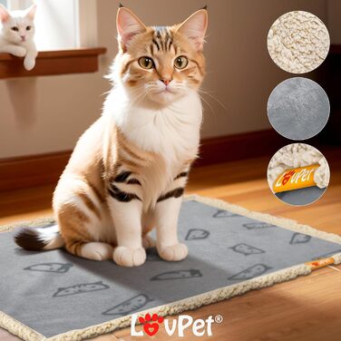 Водонепроникний коврик для собак Lovpet® з флісу, коврик для домашніх тварин, коврик для котів + 3 іграшки-гризунки, для собак маленьких та середніх порід, котів, 127 x 101 см, L, ручне прання, двосторонній чохол для дивану-захист сірого кольору L (127 x 