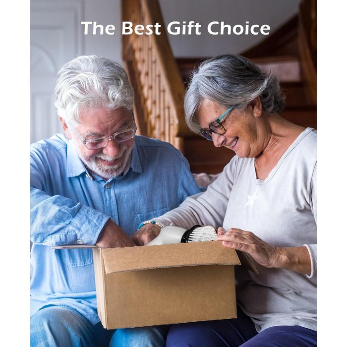 Електрична щітка для прибирання LyriFine, водонепроникна IPX7, з довгим руків'ям, 2 швидкості, з набором змінних насадок, для ванної кімнати, білий