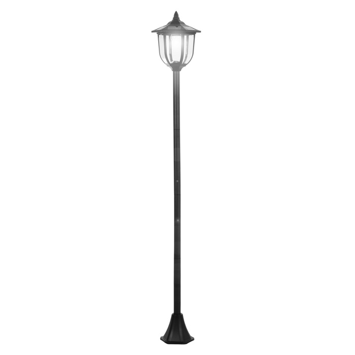 Сонячне освітлення для саду Outsunny – LED ліхтар для саду та тераси, 30/60 люмен, пластик, чорний, Ø26,5 x H177 см. Ідеально підходить для саду та тераси.