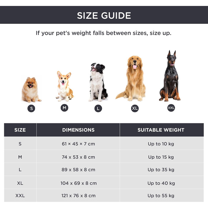 М'яке ліжко для собак BEDSURE великих порід - 104x69x8 см, миється, з антиковзним дном, коричневе