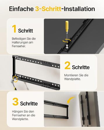 Настінний кронштейн для телевізора monTEK Ultra Flach (37-86 дюймів), до 75 кг, VESA 600x400мм, фіксований, для бетонних та дерев'яних стін
