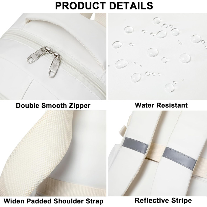 Шкільний рюкзак для підлітків, дівчаток, 3-в-1: рюкзак, ланчбокс, пенал, бежевий (15.6