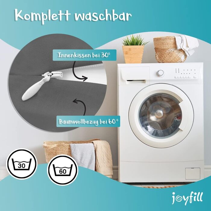 Подушка для вагітних та годування joyfill® 190 см, мікроперлини, антрацит, Німеччина – тиха та зручна, для сну і годування немовлят, XXL