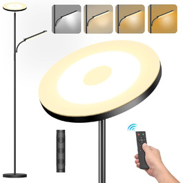 LED торшер LUCKEA з димуванням, 42W - сучасний настінний світильник з пультом та сенсорним керуванням для вітальні, спальні, офісу