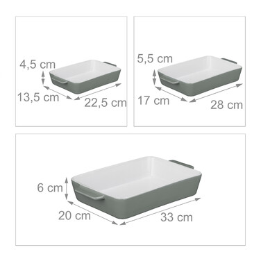 Relaxdays Set of 3 Casserole Dishes