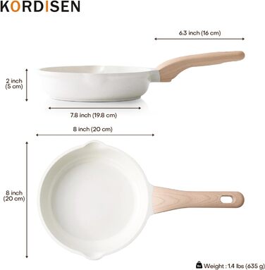 Сковорода Kordisen з антипригарним покриттям з граніту, 20 см, сумісна з індукцією, без PFOA