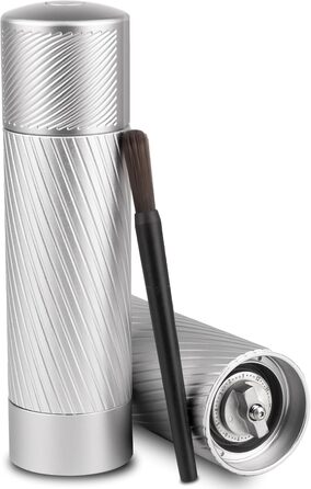 Homnoble Professional Salt Mill, High-Performance Manual Metal Salt Mill, Robust Refillable Salt Mill with 12 Adjustable Coarseness Settings and Ceramic Grinder