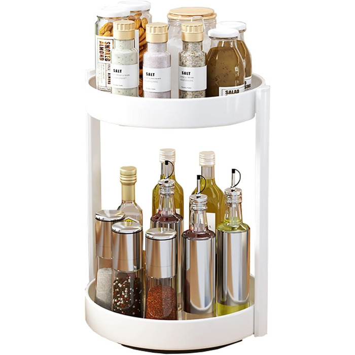 Організатор для спецій Drehteller, поворотна полиця 2 яруси, метал. Підходить для кухні, косметики, ванної кімнати
