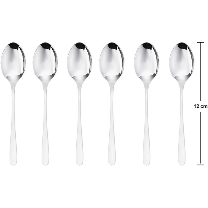Sambonet 52553A37 Moka Spoon Set, 6-Piece, Moka Spoon Set for Coffee Enjoyment, Made of Stainless Steel 18/10, Grey