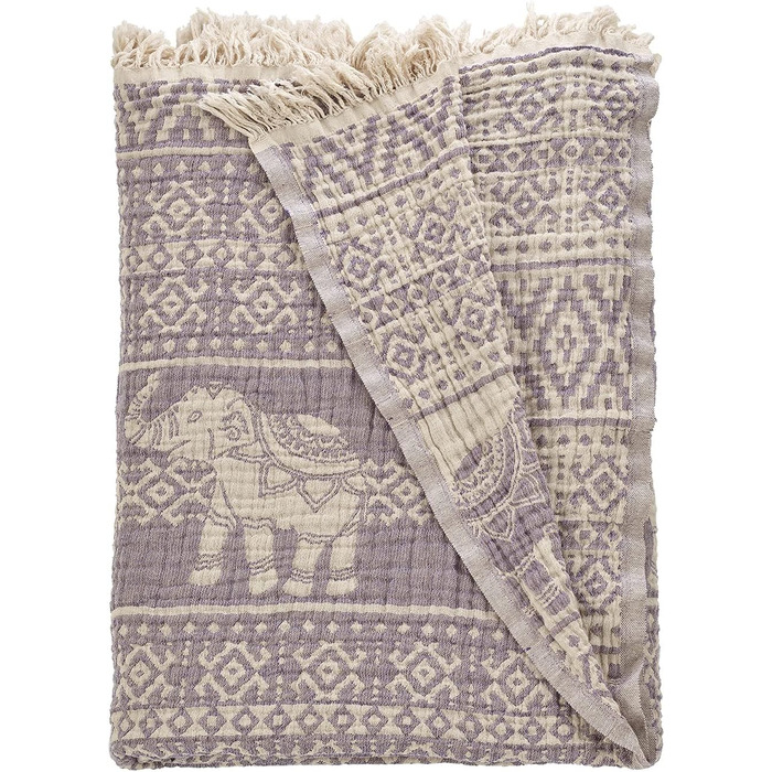 BOHORIA® Premium Muslin Throw Blanket 220x240cm Namaste | extra large | 100% Cotton | Throw for Sofa, Armchair & Bed | Cozy Blanket Sofa Blanket Wool Blanket Living Room Blanket (220 x 240 cm, Plum)