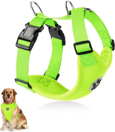 Шлейка для собак SlowTon, No Pull, для малих та середніх собак, м'яка, дихаюча, лімоний колір