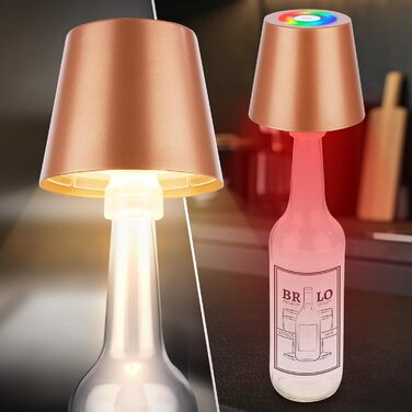 LED лампа BRILONER настільна бездротова з сенсорним керуванням, диммуванням, регулюванням висоти, для дому та кемпінгу, бронзового кольору, 36x10,5 см