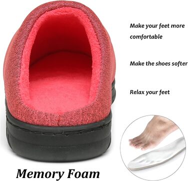 Тапочки зимові для дому жіночі/чоловічі, тепла піна пам'яті, бавовна, рожевий (36/37 EU)
