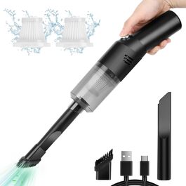 Портативний акумуляторний ручний пилосос Suloea, USB, чорний