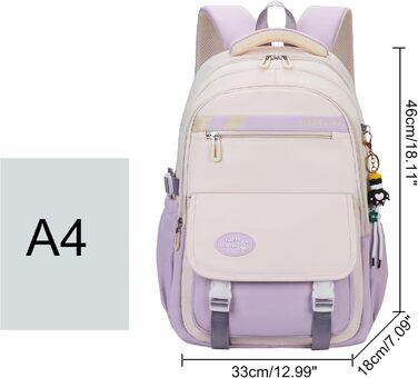 Сумка для книг SellerFun для підлітків, дівчаток, на школу, роботу, подорожі та спорт (27 літрів, фіолетовий)