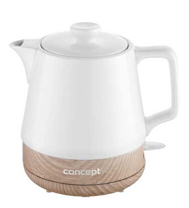 Електричний чайник Concept RK0060, 1200 Вт, 1 л, білий, керамічний