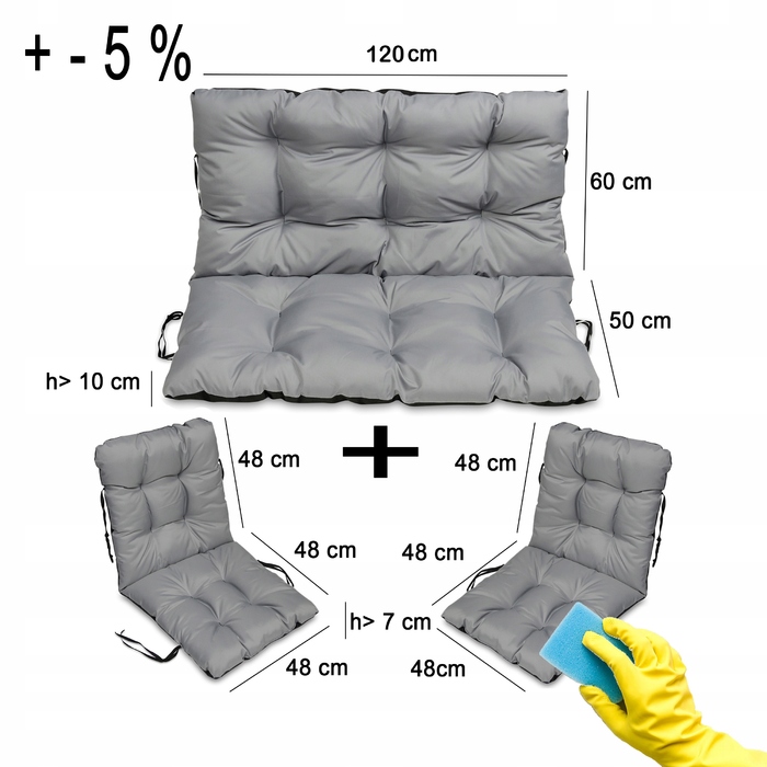 Подушка Superkissen24, 120 x 110 x 10 см, чорна