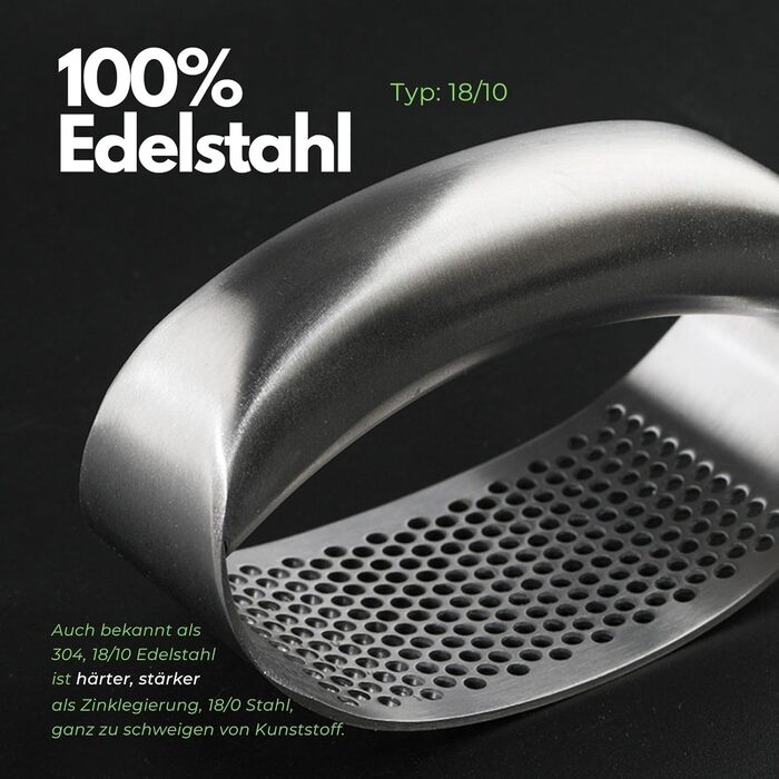 Прес для часнику CLOVE з подрібнювачем та скребком, нержавіюча сталь 18/10, ручна, для кухні