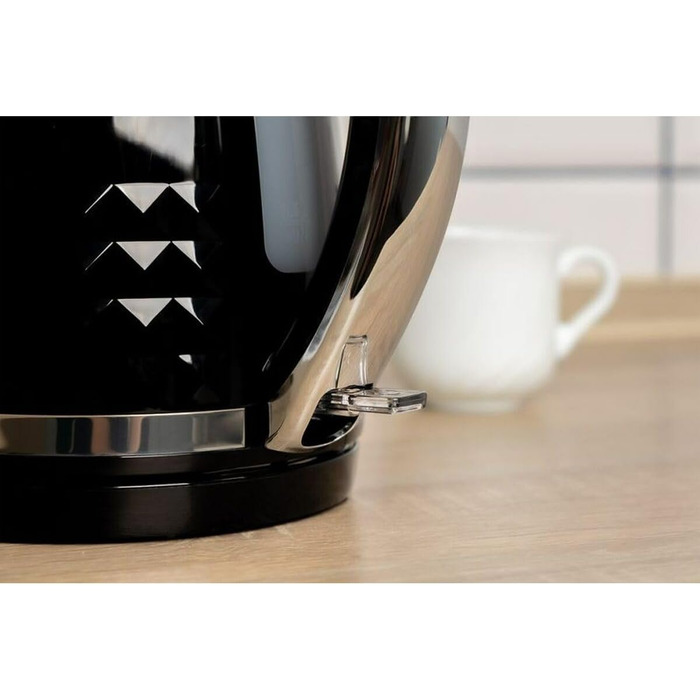 Eldom VENO Retro Kettle - 1.5L, 3000W, Rapid Boil, Vintage Design with Grid Pattern, Removable Scale Filter - White Delux (Black)