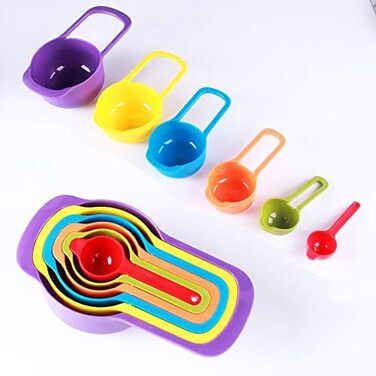 6-Piece/Set Measuring Spoons, Cups, Plastic Measuring Spoons, Scoop with Scale for Cooking, Measuring Spoons, Measuring Cups, Accurate Measurement