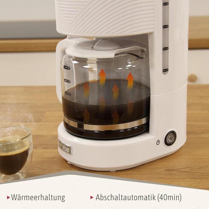 Набір Elegance Set: тостер з широкими слотами (2 шт.), електрочайник 1,7 л (бездротовий, 2200 Вт, BPA-free) + кавомашина з фільтром на 10 чашок (1,25 л), білий