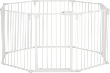 PawHut вольєр для цуценят/маленьких собак, захисний бар'єр з дверцятами, гнучкий, 8 панелей (60 x 76 см), білий