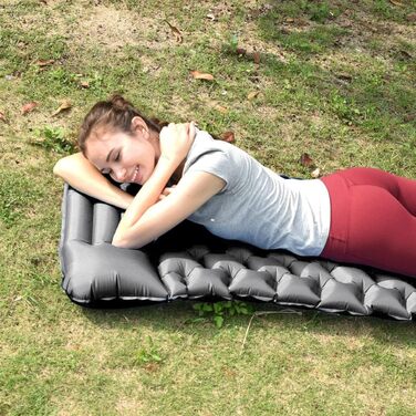 Ultralight Inflatable Camping Mat with Pillow - Waterproof Folding Air Mattress for Camping, Hiking, Travel & Backpacking