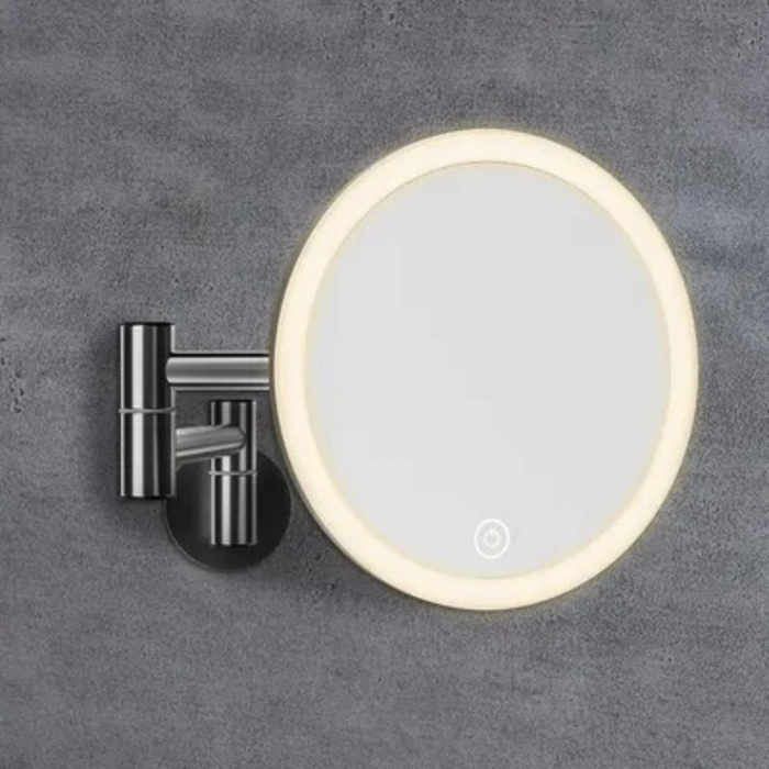 Настінне LED-дзеркало для макіяжу у ванну кімнату OVIMAR з 5-кратним збільшенням