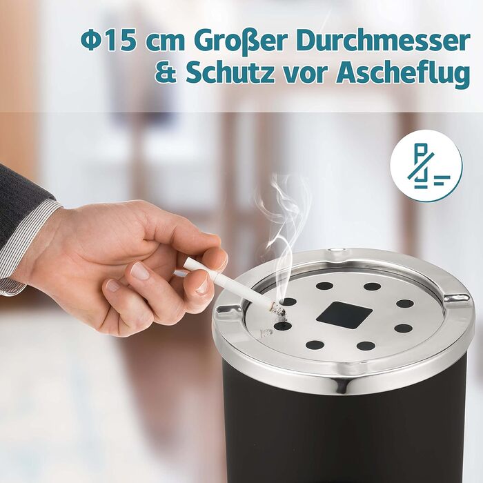 Металева підставка-попільниця для вулиці та дому, чорна. Відро для сміття, стійка, для входу, анти-вітер.