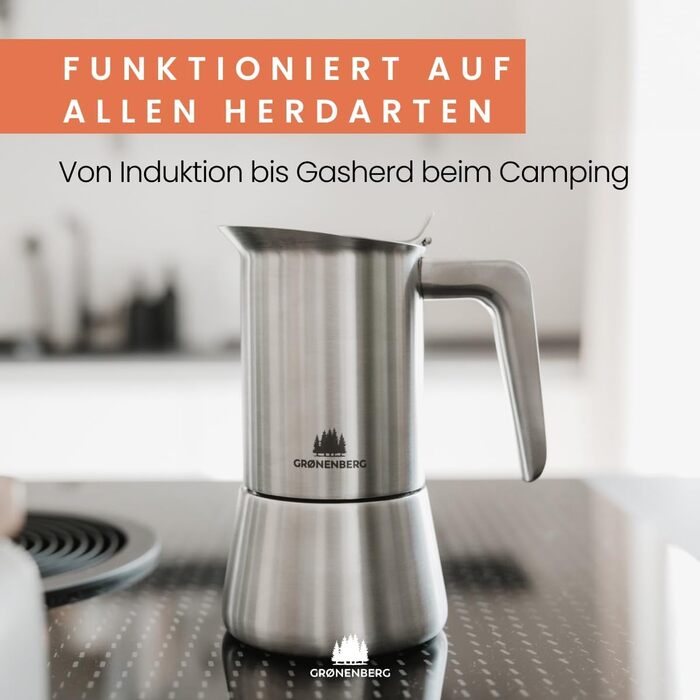 Espresso Maker | High-Quality Espresso Maker Suitable for Induction Made from High-Quality Stainless Steel | Moka Pot for Coffee Lovers