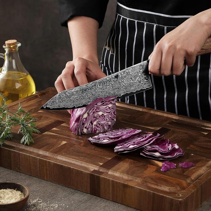 Ніж кухарський Wakoli EDIB Pro Kiritsuke Damast (VG10) 20 см, ручка Pakka, подарункова коробка, гравіювання