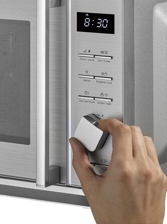 Мікрохвильова піч з грилем Caso MG 20 Cube з керамічним дном, без обертового столу, гриль на 2 рівнях, інноваційний CUBE контролер, LED-підсвічування, срібна