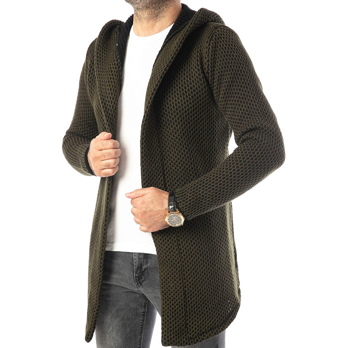 Кардиган чоловічий Carisma з капюшоном, теплий, комфортний, для осені та весни, розмір XL, хакі