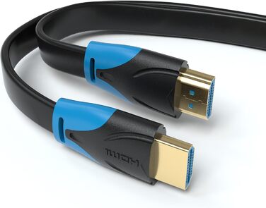Кабель HDMI 2.0 Flat White 10м: 4K@60Hz, HDR, Ethernet, Ultra HD, 3D, Full HD, 1080p, ARC, білий
