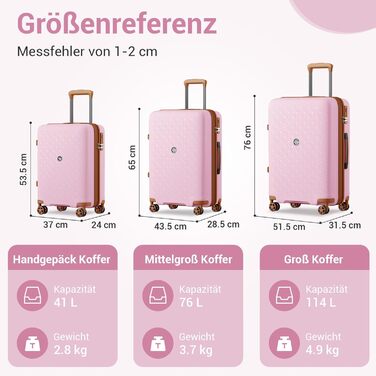Чемодан KONO великий з підстаканником, жорсткий, легкий, з поліпропілену, розширюваний, на 4 колесах, з TSA замком, чорний/коричневий (рожевий/коричневий, XL)