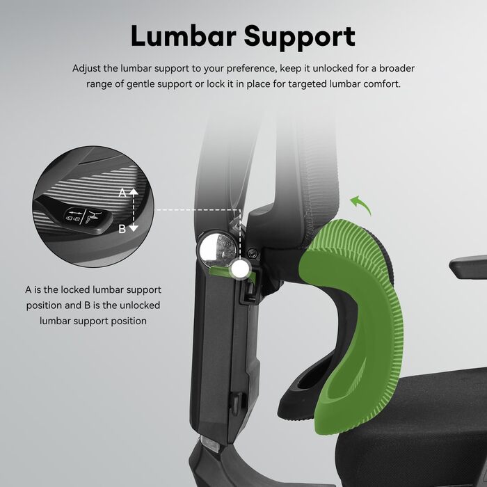 MUSSO V900 Classic: Ергономічне крісло для офісу та дому з регульованою спинкою, підтримкою попереку, 4D підлокітниками та підголовником, сітчаста спинка, чорний колір