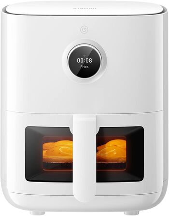 Фритюрниця Xiaomi Smart Air Fryer Pro 4L з OLED-дисплеєм, оглядовим вікном, підтримкою iOS/Android, 1600 Вт, 4 літри, таймер, температура 40-200°C, сумісна з Google Assistant, можна мити в посудомийці
