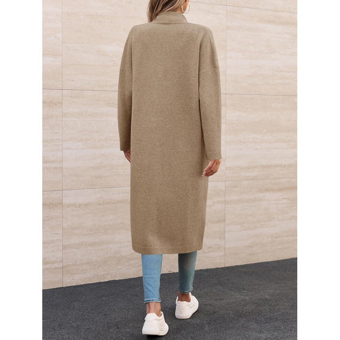 Жіночий кардиган Fisoew: довгий, оверсайз, з довгим рукавом та кишенями. Бежевий, XXL