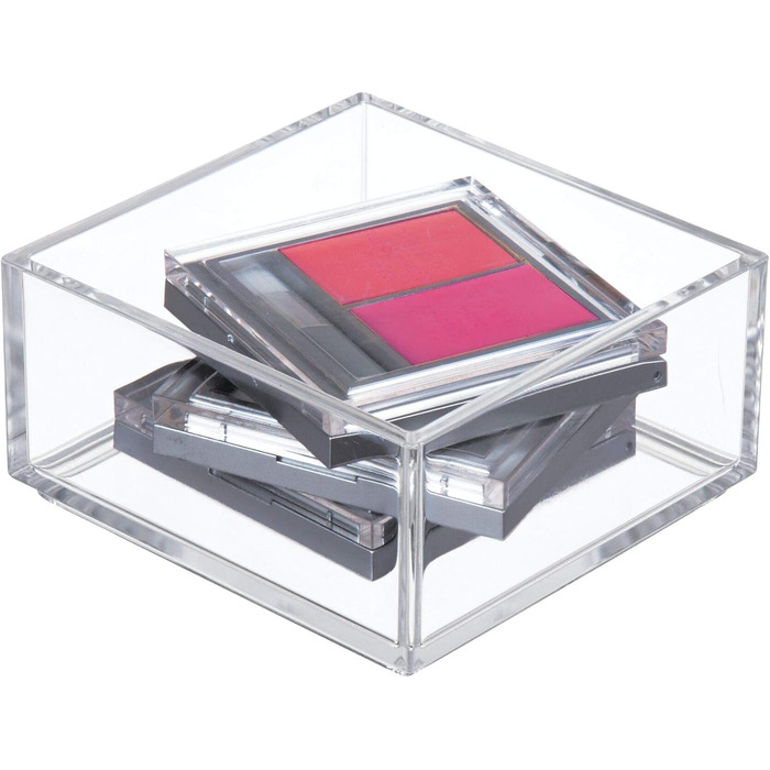 iDesign Drawer Storage Box for Bathroom or Kitchen, Very Small Drawer Organizer in BPA-Free Plastic, Stackable Makeup Storage for Cosmetics, Transparent
