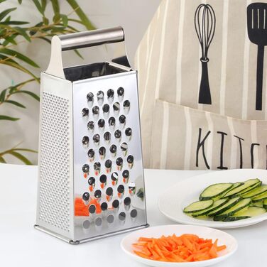 Тёрка YDware з нержавіючої сталі, квадратна, 23,7 см, для овочів, 1 шт. (срібна)