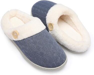 Чантому: жіночі домашні тапочки з меморі-піною, плюшеві, теплі, антиковзні, для дому та вулиці, розмір 40/41 EU, темно-синій