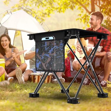 Складний туристичний стілець Aiwoxing: компактний, портативний, для кемпінгу, відпочинку на природі, риболовлі, саду та BBQ. Колір: блакитний, камуфляж.