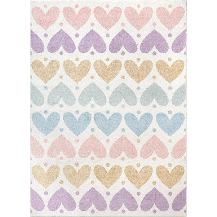 Дитячий килим Beat Kids сучасної м'якої структури, з точками, кремовий (200x280 см) - легко доглядати, стійкий колір