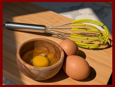 Силіконовий вінчик для збивання з лопатками, нержавіюча сталь 18/10, антипригарне покриття, безпечний для сковород, ергономічна ручка, ідеально підходить для змішування, збивання та перемішування, 27.9 см, червоний